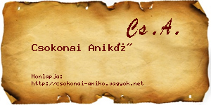 Csokonai Anikó névjegykártya