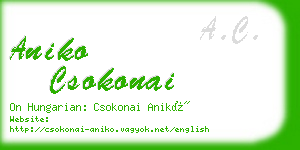 aniko csokonai business card